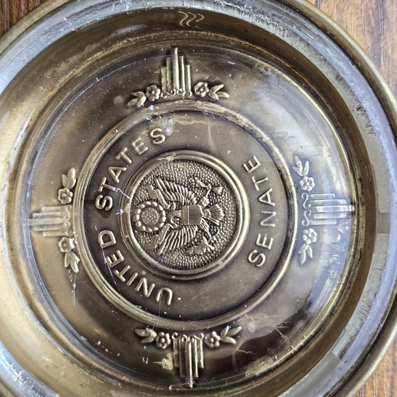 Vintage United States Senate Brass Ashtray Trinket Dish Political Memorabilia - Picture 2 of 10